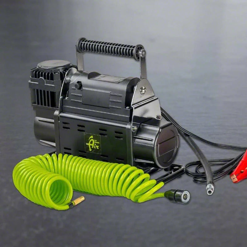 Overland Vehicle Systems EGOI Portable Air Twin Compressor System 7.0 CFM With Digital Control Panel Storage Bag Hose Attachments - Single Motor