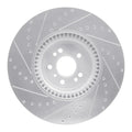 R1 07-09 Mercedes-Benz GL320 Front Right Drilled & Slotted Silver Brake Rotor