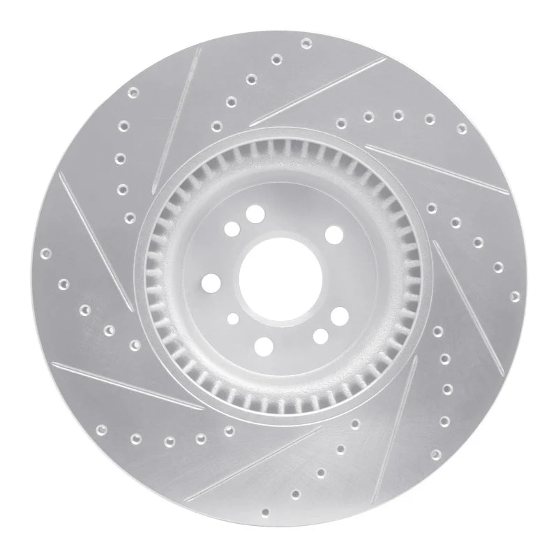 R1 07-09 Mercedes-Benz GL320 Front Right Drilled & Slotted Silver Brake Rotor