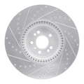 R1 Concepts Brake Rotor Drilled and Slotted Silver Fits Mercedes-Benz GL320