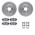 R1 14-19 Mazda 6 Front Drilled & Slotted Silver Brake Rotor Set w/Ceramic Pads and Hardware