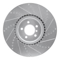 R1 Concepts Brake Rotor Drilled and Slotted Silver Fits Land Rover