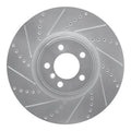 R1 Concepts Brake Rotor Drilled and Slotted Silver Fits Land Rover