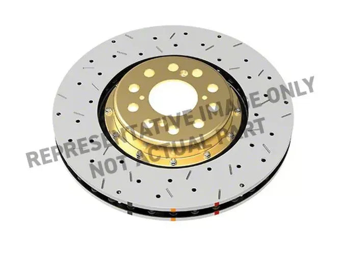 DBA 13-14 Ford Mustang Shelby GT500 8 Cyl Front 5000 Series Drilled and Slotted Rotor w/Black Hat