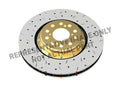 DBA 13-14 Ford Mustang Shelby GT500 8 Cyl Front 5000 Series Drilled and Slotted Rotor w/Black Hat