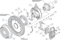 Wilwood AERO4 Rear P-Brake Kit 14.00in Red Big Ford New Style 2.50in Offset