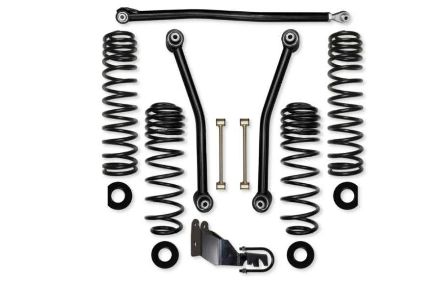 Rock Krawler 3.5 Inch X Factor Pro Elite Aluminum Coil Over System w/ PB J Lower Mid Arms Lift Kit with Shocks JL35XFPE-4XECS
