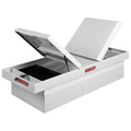 71 X27 X 18 ALUMINUM FULL EXTRA WIDE GULL WING BOX 15.3 CU FT WHITE FINISH