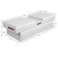 71 X27 X 18 ALUMINUM FULL EXTRA WIDE GULL WING BOX 15.3 CU FT WHITE FINISH