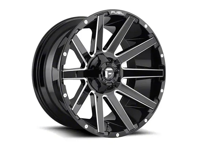~(44 lbs. 23X23X12)~ CONTRA 20x9 8x165.10 GLOSS BLACK MILLED (20 mm)