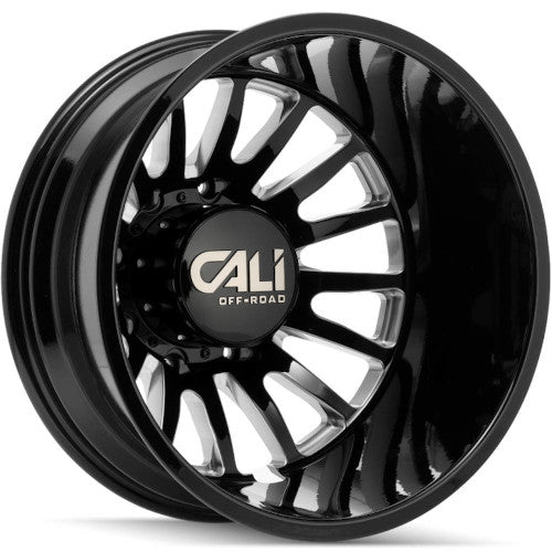 SUMMIT DUALLY REAR (9110) GLOSS BLACK/MILLED SPOKES 22X8.25 8165.1 192MM 121.3