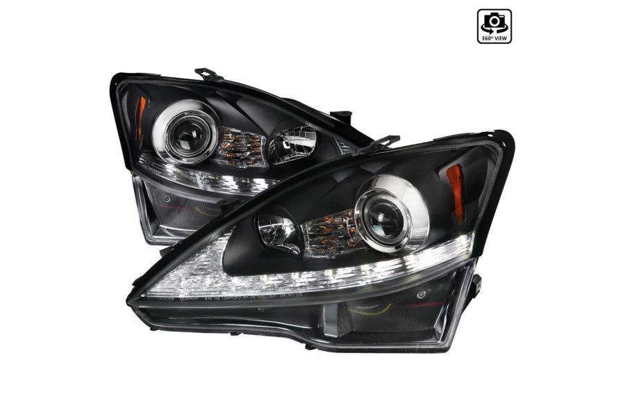 PROJECTOR HEADLIGHTS- LED BLACK HOUSING WITH CLEAR LENS