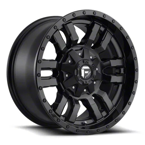 ~(43 lbs. 23X23X12)~ SLEDGE 20x9 8x170.00 MATTE BLACK GLOSS BLACK LIP (1 mm)