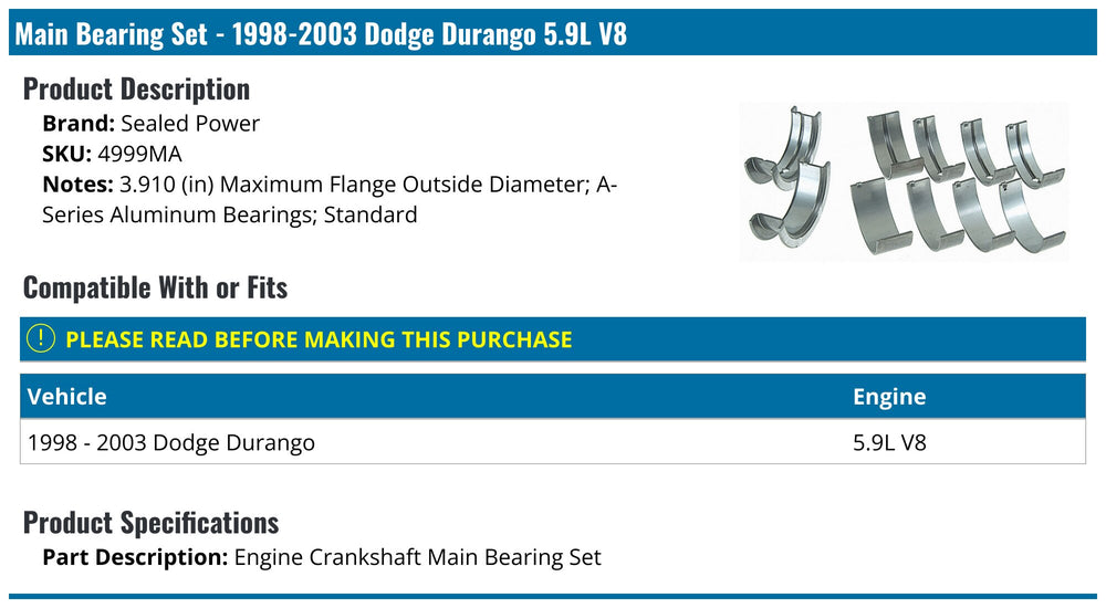 MAIN BEARING SET