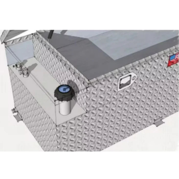 91 GALLON TANK AND TOOLBOX COMBO W/LIQUID SECURE 55 X 30 X 22.25