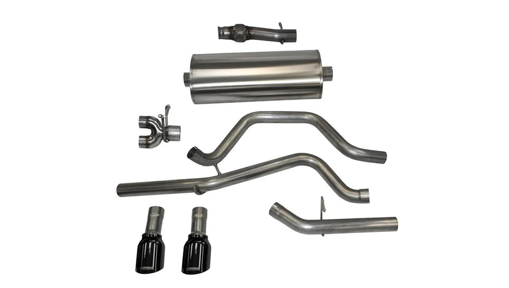 3.0 Inch Cat-Back Sport Dual Rear Exit Exhaust 4.0 Inch Black Tips 14-Present Silverado Sierra 1500