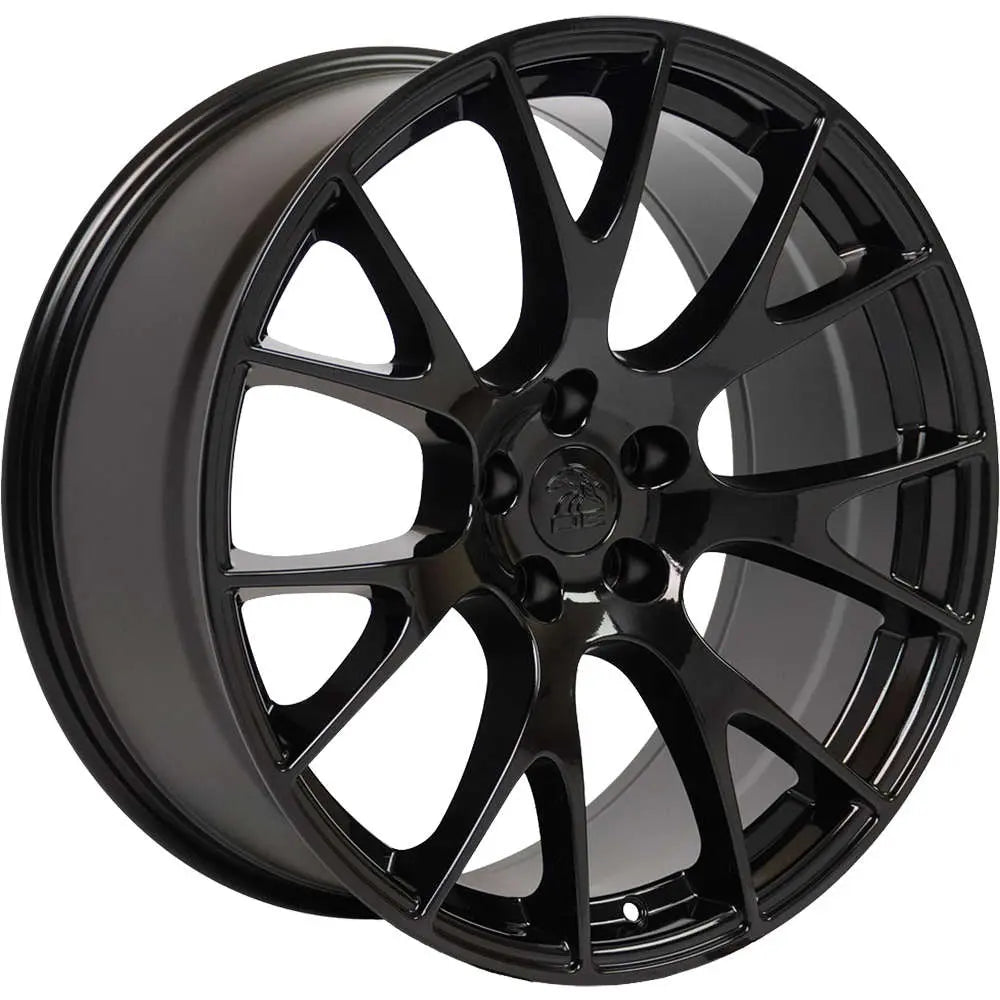 20 IN REPLICA WHEEL DG15 FITS DODGE HELLCAT RIM 20X10 BLACK WHEEL