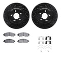 R1 E- Line Series Brake Rotor - D/S - Black w/ Ceramic Pads Hdw Fits Acura MDX