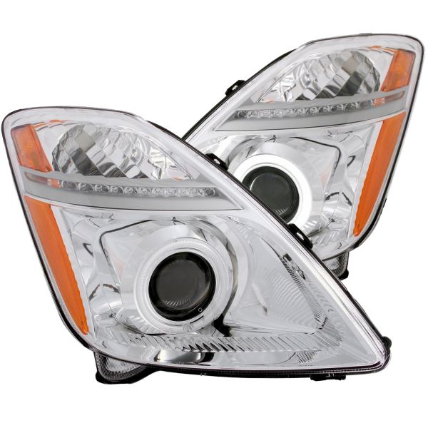 0409 PRIUS CHROME CLEAR AMBER HALO (CCFL) HEADLIGHTS