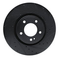 R1 19-25 Mercedes-Benz G550 Front Right Drilled & Slotted Black Brake Rotor