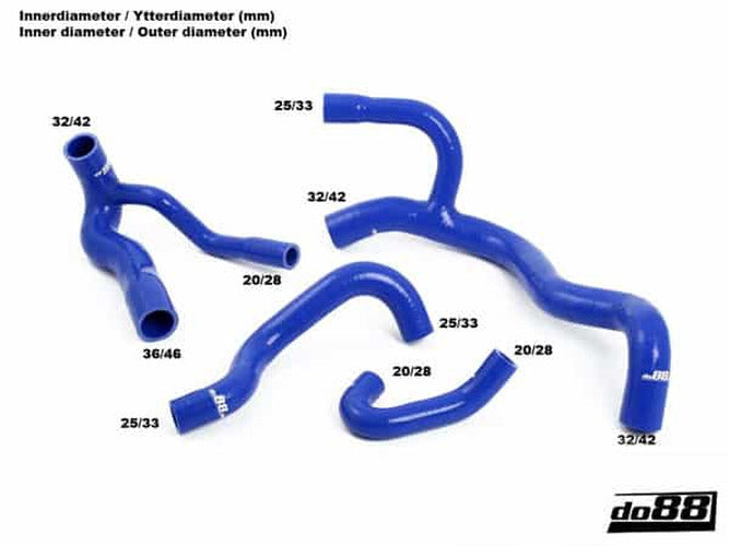 do88 90-92 Audi S2 2.2T (3B) Radiator Hoses - Black