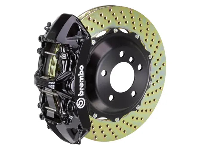 Brembo 06-13 Corvette Z06 Excl CC Brakes Fr GT BBK 6Pist Cast 350x34 2pc Rotor Slotted TY3L - Black