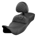 Mustang 08-25 Harley FL Touring Rd King Sp, Rd Glide Ltd, Dble Diamond ST Backrest - Black/SB