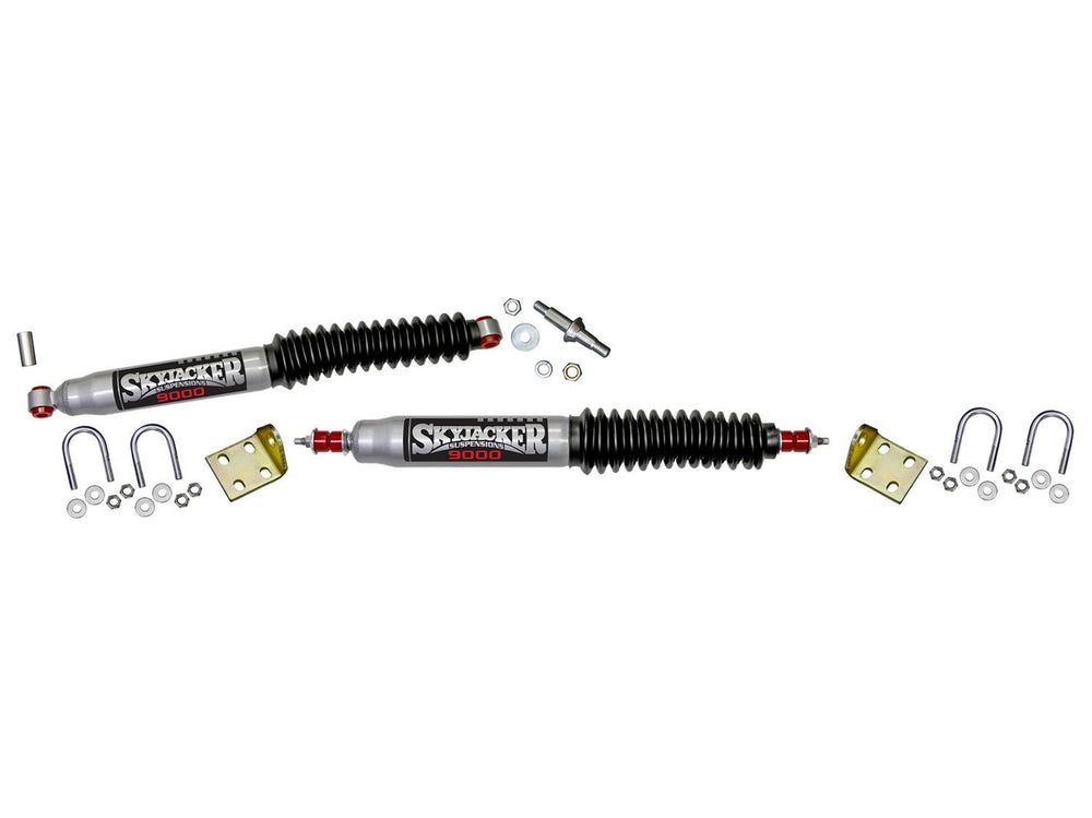 Steering Stabilizer Dual Kit Silver w/Black Boots 97-06 Jeep TJ 97-16 Jeep Wrangler Skyjacker