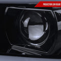 PROJECTOR HEADLIGHT -GLOSS BLACK HOUSING - LIGHT SMOKE LENS - LED TUBE