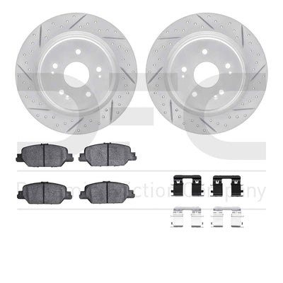 DFC 17-25 Honda CR-V Rear Drilled & Slotted Geoperformance Rotors 5000 Advanced Pads w/Hardware