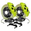 Brembo 15-23 Mustang Rear GT BBK 4 Piston Cast 380x28 2pc Rotor Drilled- Fluo. Yellow