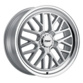 ~(45 lbs. 21X21X10)~ TSW HOCKENHEIM S 19x8.5 5/120 ET15 CB76.1 SILVER W/MIRROR CUT LIP (CHROME HEX NUT)