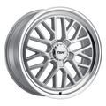 ~(45 lbs. 21X21X10)~ TSW HOCKENHEIM S 19x8.5 5/120 ET15 CB76.1 SILVER W/MIRROR CUT LIP (CHROME HEX NUT)