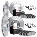 DFC 10-16 Hyundai Genesis Coupe Front & Rear Drill/Slot Silver Rotors 5000 Adv Brake Pads w/Hardware