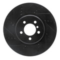 R1 13-20 BMW 440I Gran Coupe Front Left Drilled & Slotted Black Brake Rotor