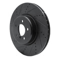 R1 13-20 BMW 440I Gran Coupe Front Left Drilled & Slotted Black Brake Rotor
