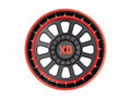 OMEGA 17x9 5x127.00/5x139.70 SATIN BLACK MACHINED LIP W/RED TINT (12 mm)