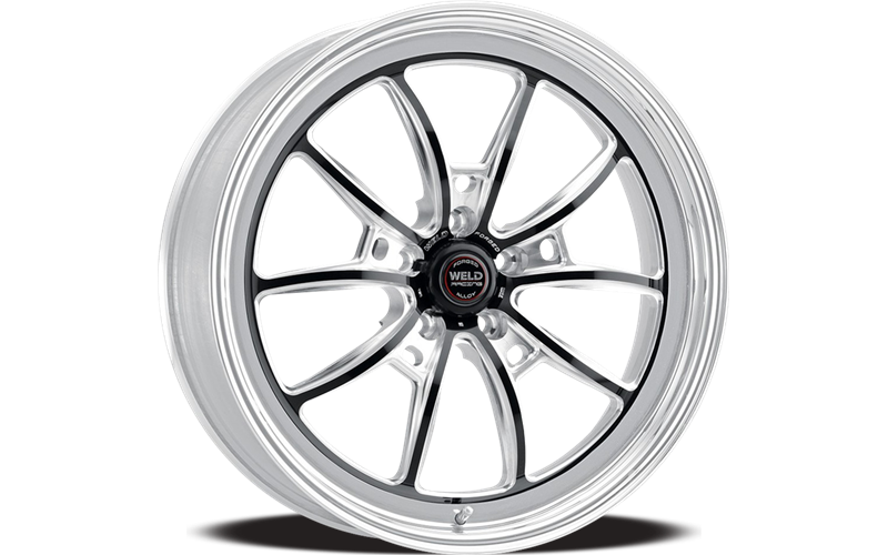 Weld S80 20x10 / 5x127 BP / 6.4in BS (+23 Offset) Black Center - Polished Shell - Non-Beadlock