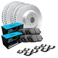 R1 Concepts Brake Rotors - Carbon Coated w/ Optimum Oe Pads Hdw Fits Fiat 500X