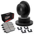 R1 Concepts Brake Rotors - Slotted - Black w/ Semi-Met Pads Hdw Fits Ford Ranger