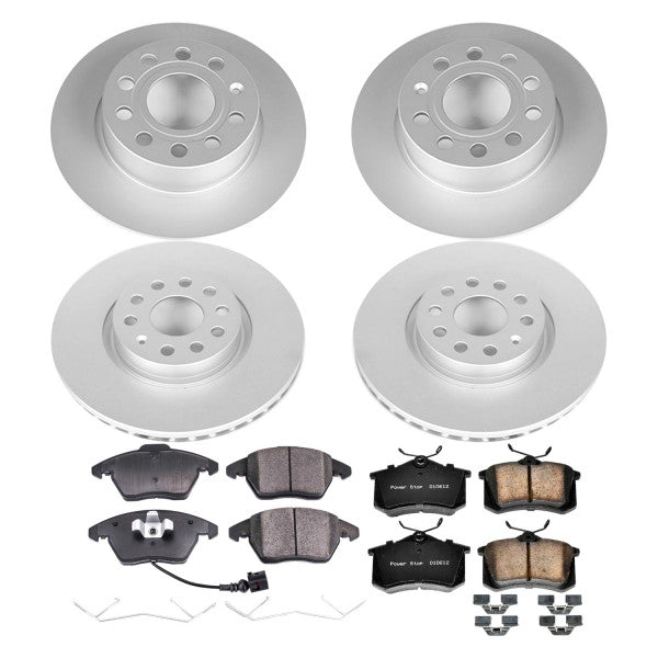 Power Stop 2013 Audi A3 Front & Rear Z23 Evolution Sport Coated Brake Kit