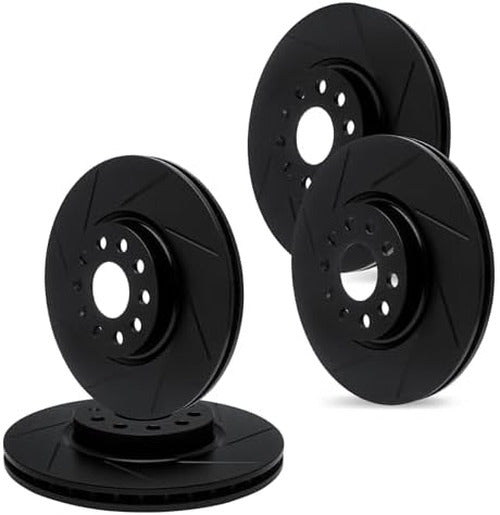 R1 Concepts Brake Rotor- Slotted - Black
