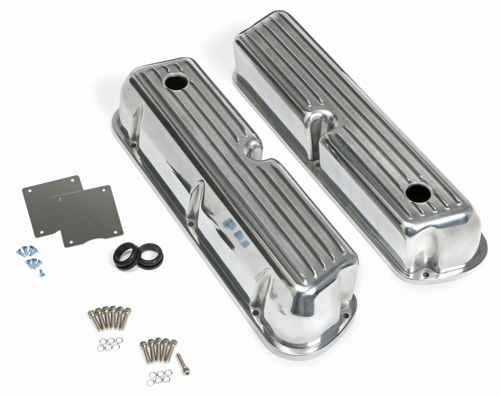 TALL VALVE COVERS; SB FORD; FINNED;
