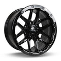 VOLCANO 18X9.5 6X135 ET10 CB87.1 GLOSS BLACK MILLED EDGE