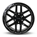 VOLCANO 18X9.5 6X135 ET10 CB87.1 GLOSS BLACK MILLED EDGE