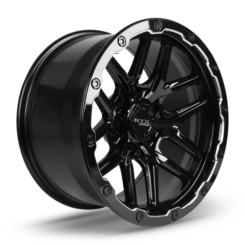 VOLCANO 18X9.5 6X135 ET10 CB87.1 GLOSS BLACK MILLED EDGE