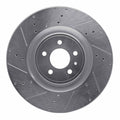 DFC 13-14 Ford Mustang Front Left Drilled & Slotted Silver Brake Rotor