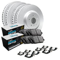 R1 Concepts Brake Rotors - Carbon Coated w/ Euro Ceramic Pads Hdw Fits Jaguar S-Type