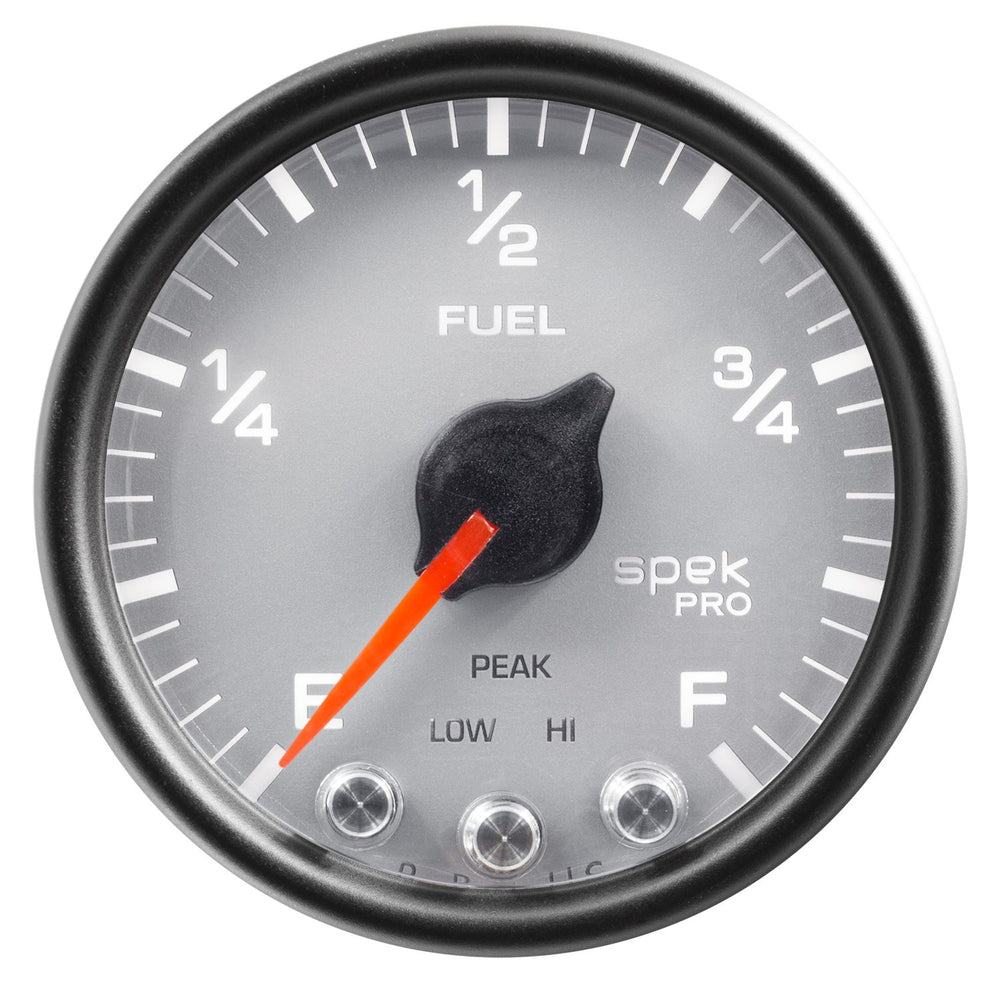 ~(0.8 lbs. 5X5X4)~ GAUGE FUEL LEVEL 2 1/16 IN 0-270 PROGRAMMABLE SLVR/BLK SPEK-PRO