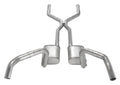 ~(60 lbs. 62X17X13)~ Crossmember Back w/H-Pipe Exhaust System 67-69 Split Rear Dual Exit 3 in Intermediate And Tail Pipe Hardware Incl Muffler And Tip Not Incl Natural 409 Stainless Steel Pypes Exhaust